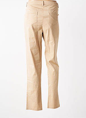 Pantalon slim tissage popeline taille normale beige AGATHE & LOUISE femme