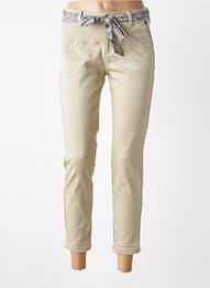 Pantalon chino tissage popeline taille normale beige FREEMAN T.PORTER femme