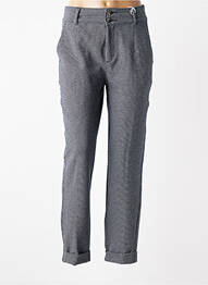 Pantalon chino fermeture zippée sous rabat boutonné taille normale bleu STREET ONE femme