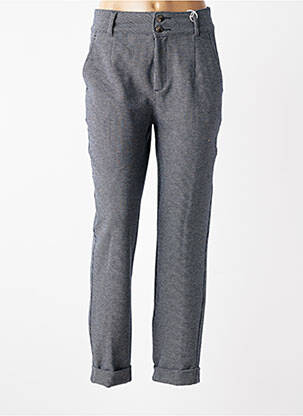 Pantalon chino fermeture zippée sous rabat boutonné taille normale bleu STREET ONE femme