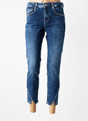 Jeans coupe slim broderie rivets taille normale bleu STREET ONE femme