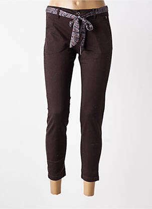 Pantalon chino tissage popeline taille normale marron FREEMAN T.PORTER femme