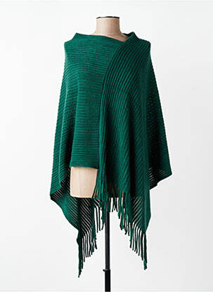 Poncho col v vert MOLLY BRACKEN femme