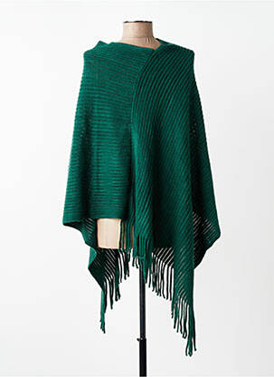Poncho col v vert MOLLY BRACKEN femme