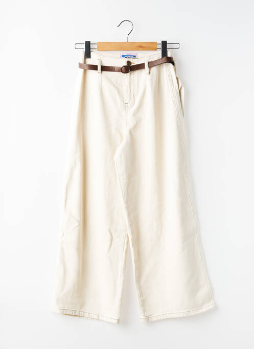 Jeans coupe large poches taille haute beige BSB femme