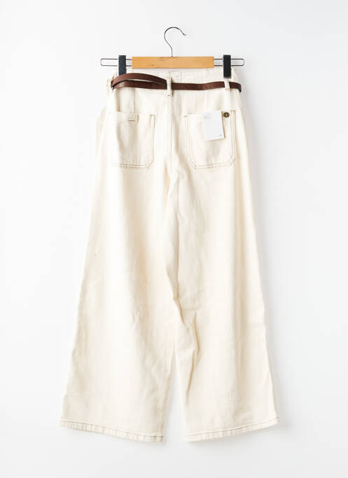 Jeans coupe large poches taille haute beige BSB femme