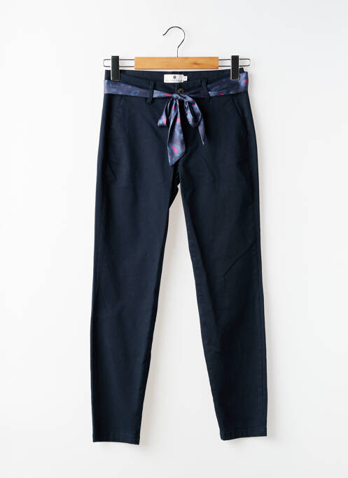 Pantalon chino tissage popeline taille normale bleu FREEMAN T.PORTER femme