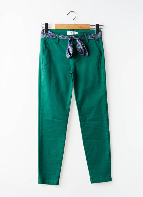 Pantalon chino tissage popeline taille normale vert FREEMAN T.PORTER femme