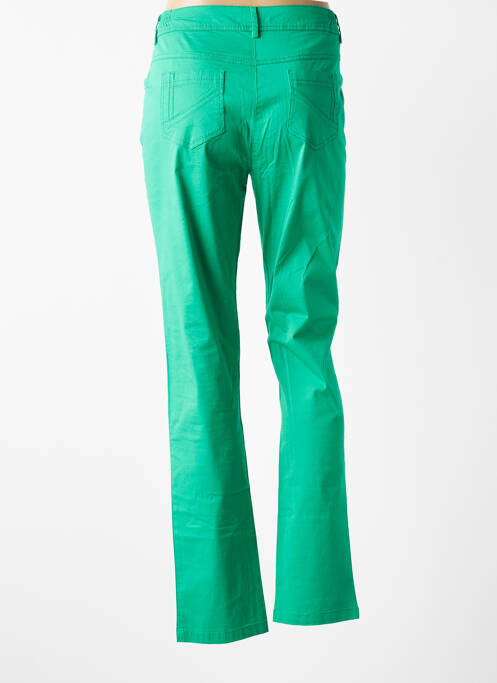 Pantalon slim tissage popeline taille normale vert AGATHE & LOUISE femme
