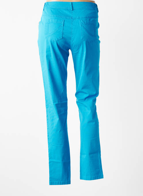 Pantalon slim tissage popeline taille normale bleu AGATHE & LOUISE femme