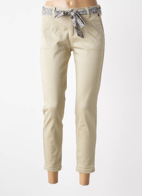 Pantalon chino tissage popeline taille normale beige FREEMAN T.PORTER femme