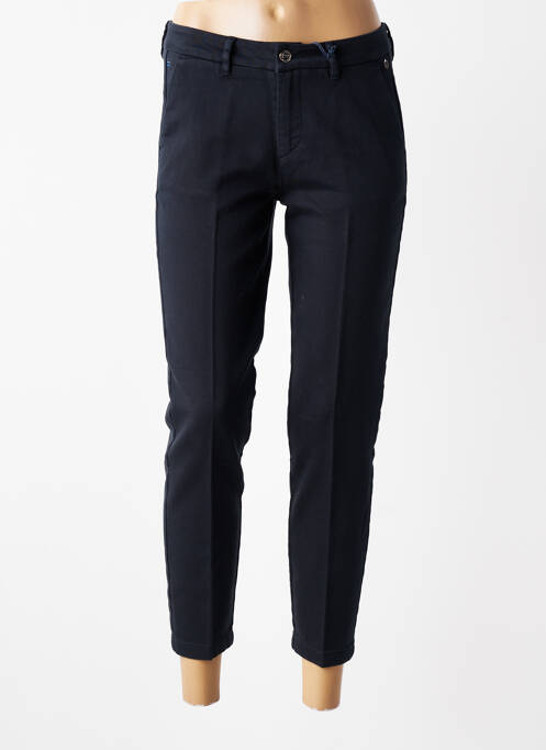 Pantalon chino fermeture zippée sous rabat boutonné taille normale noir FREEMAN T.PORTER femme
