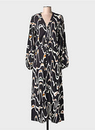 Robe longue manches longues manches longues noir LOLA ESPELETA femme