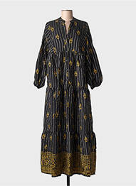 Robe longue manches longues manches longues noir ASHILDA femme