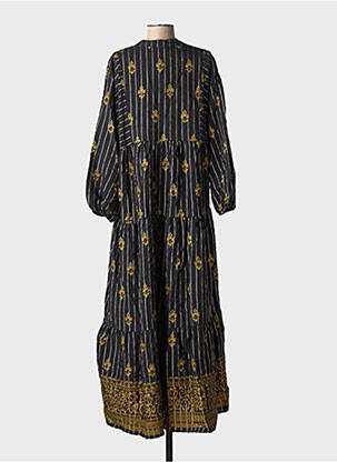 Robe longue manches longues manches longues noir ASHILDA femme