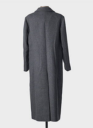 Manteau long coupe droite sans capuche gris GRACE & MILA femme