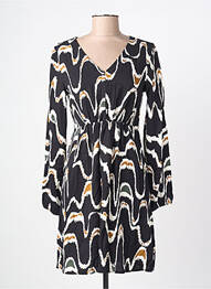 Robe mi-longue imprimé fantaisie manches longues noir LOLA ESPELETA femme
