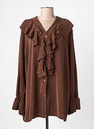 Chemisier coupe fluide manches longues marron NEW COLLECTION femme