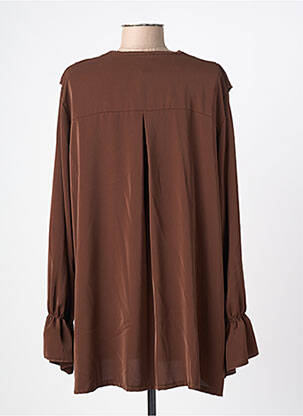 Chemisier coupe fluide manches longues marron NEW COLLECTION femme