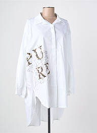 Chemisier coupe droite manches longues blanc NEW COLLECTION femme