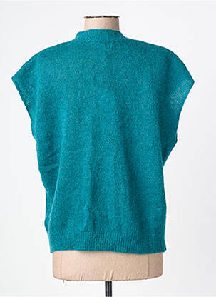 Gilet manches longues fermeture boutonnée sur le devant bleu LOLA ESPELETA femme