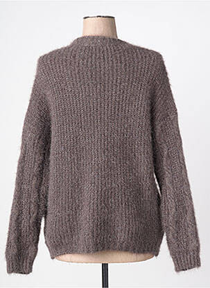 Gilet manches longues fermeture boutonnée sur le devant marron QUATRE VINGT JOURS femme