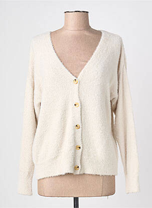 Gilet manches longues fermeture boutonnée sur le devant beige QUATRE VINGT JOURS femme