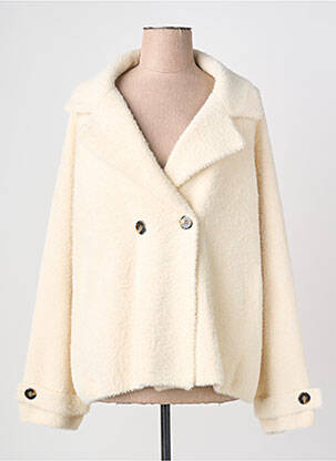 Manteau court coupe droite beige LOLA ESPELETA femme