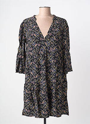 Robe courte manches longues manches longues noir GRACE & MILA femme