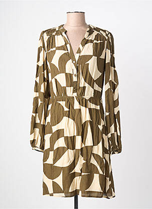 Robe courte manches longues manches longues vert GRACE & MILA femme