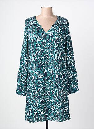 Robe mi-longue imprimé fantaisie manches longues vert LOLA ESPELETA femme
