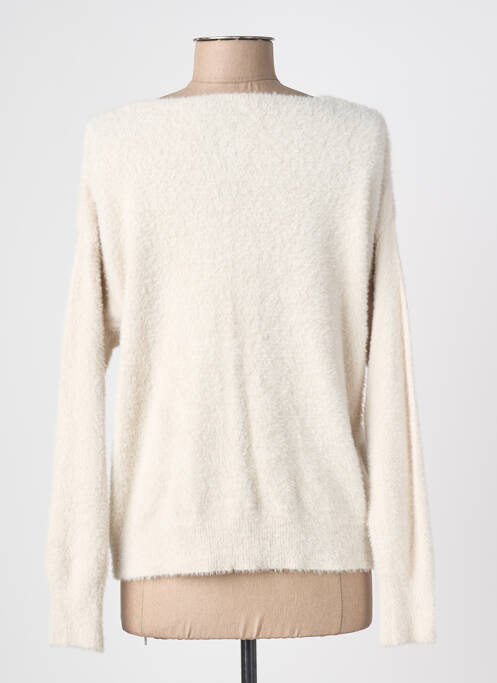 Gilet manches longues fermeture boutonnée sur le devant beige QUATRE VINGT JOURS femme