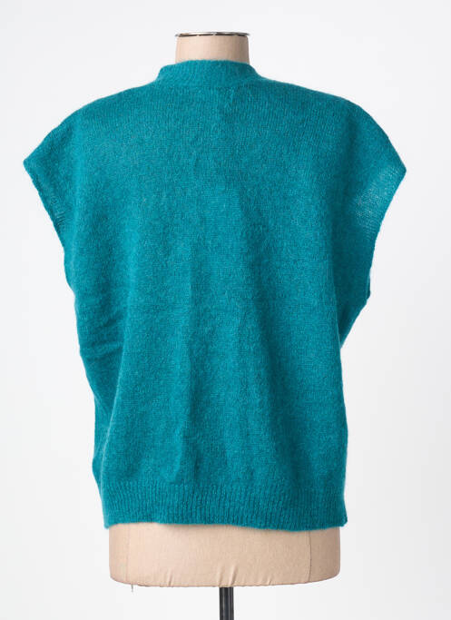 Gilet manches longues fermeture boutonnée sur le devant bleu LOLA ESPELETA femme