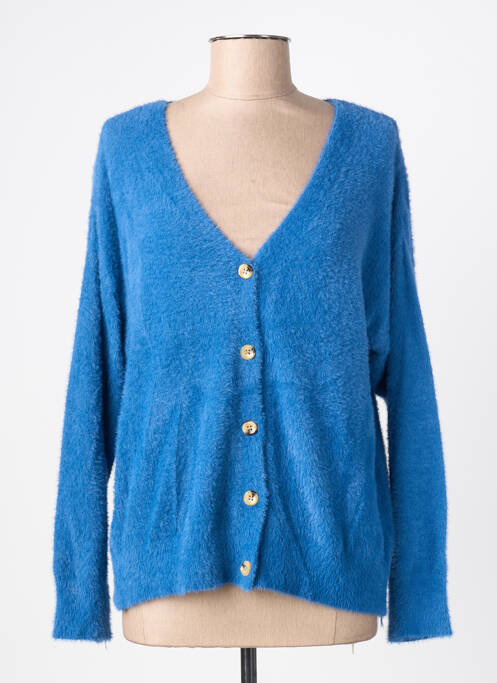 Gilet manches longues fermeture boutonnée sur le devant bleu QUATRE VINGT JOURS femme