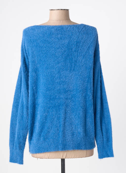 Gilet manches longues fermeture boutonnée sur le devant bleu QUATRE VINGT JOURS femme