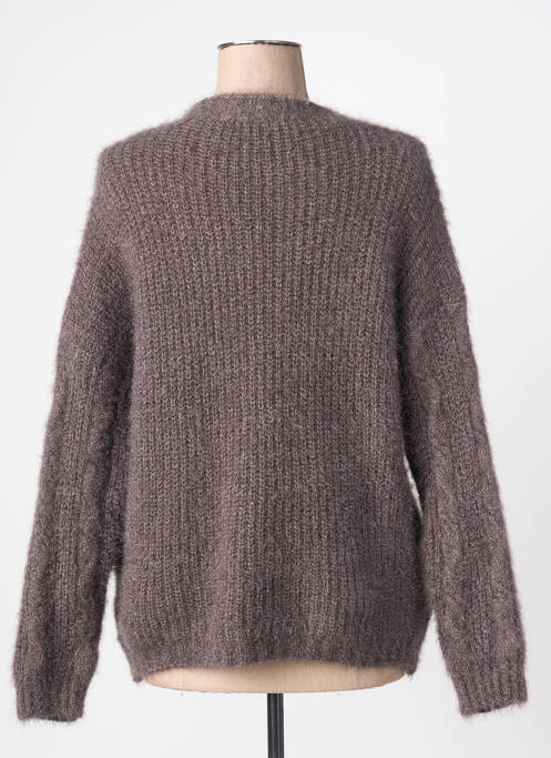 Gilet manches longues fermeture boutonnée sur le devant marron QUATRE VINGT JOURS femme