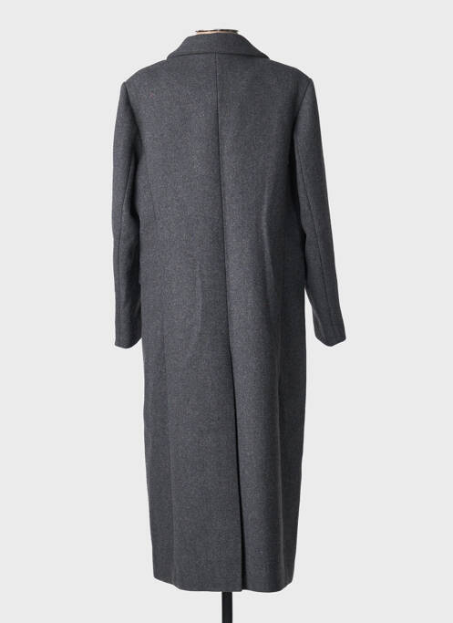 Manteau long coupe droite sans capuche gris GRACE & MILA femme