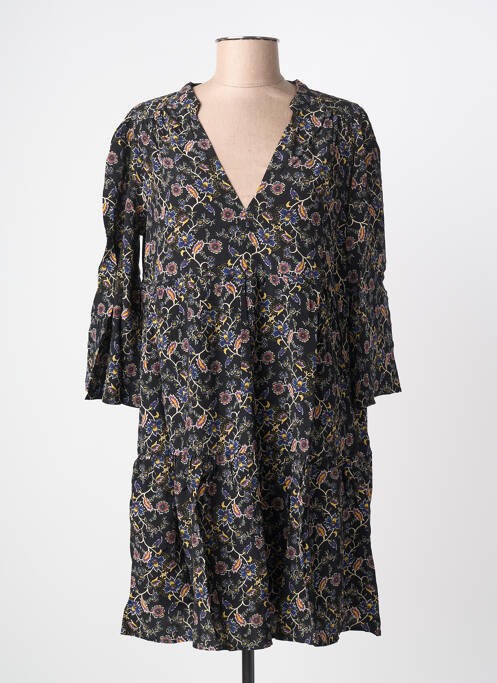 Robe courte manches longues manches longues noir GRACE & MILA femme