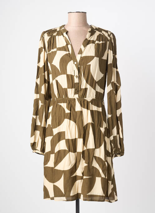 Robe courte manches longues manches longues vert GRACE & MILA femme