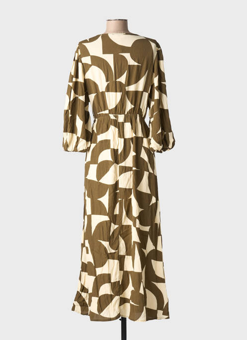 Robe longue imprimé fantaisie manches 3/4 vert GRACE & MILA femme