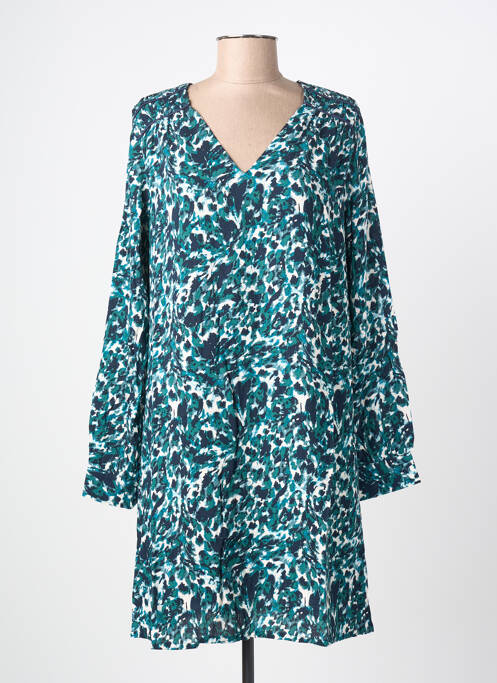 Robe mi-longue imprimé fantaisie manches longues vert LOLA ESPELETA femme