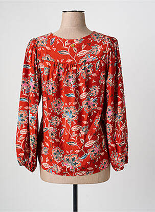 Blouse tissage popeline manches longues rouge LOLA ESPELETA femme