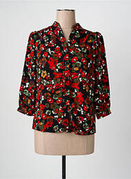 Chemisier imprimé fantaisie manches 3/4 noir LITTLE SISTER'S femme
