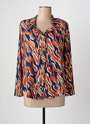 Chemisier coupe cintrée manches longues orange GENUINE femme