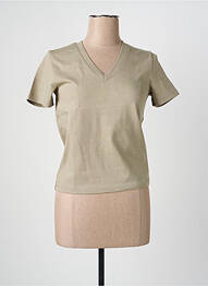 T-shirt col v manches courtes vert COJ DENIM femme