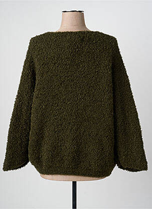 Pull coupe droite manches longues vert QUATRE VINGT JOURS femme