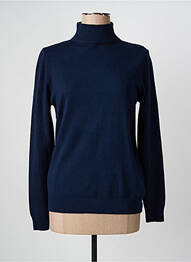 Pull col roulé coupe cintrée manches longues bleu QUATRE VINGT JOURS femme