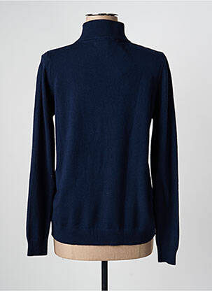 Pull col roulé coupe cintrée manches longues bleu QUATRE VINGT JOURS femme