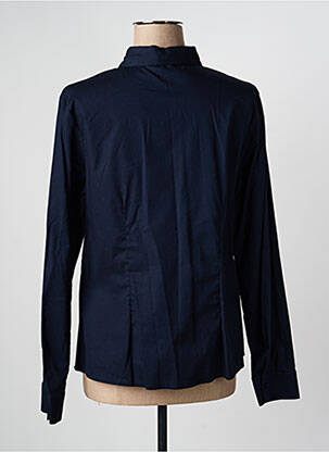 Chemisier coupe cintrée manches longues bleu QUATRE VINGT JOURS femme