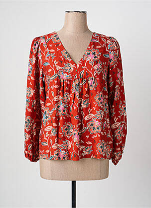 Blouse tissage popeline manches longues rouge LOLA ESPELETA femme